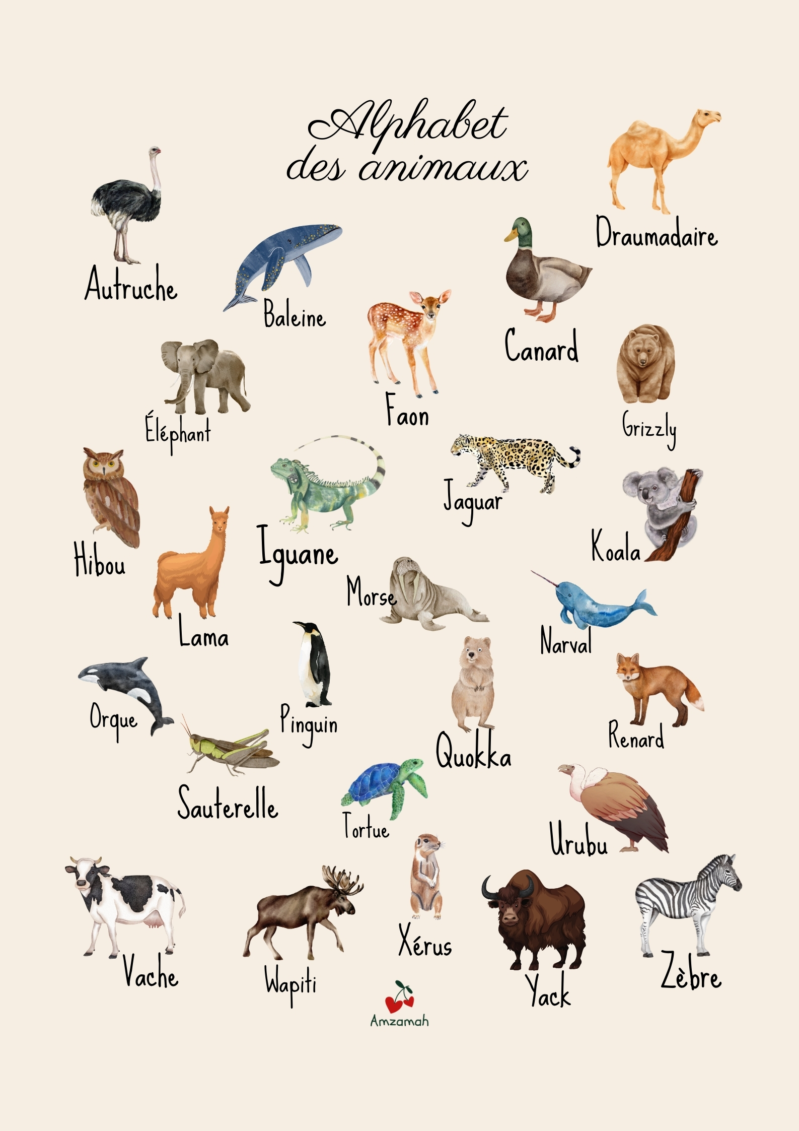 abécédaire animaux